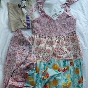 Nanette Lepore Floral Kids Dress in Pink, Cream, and Blue